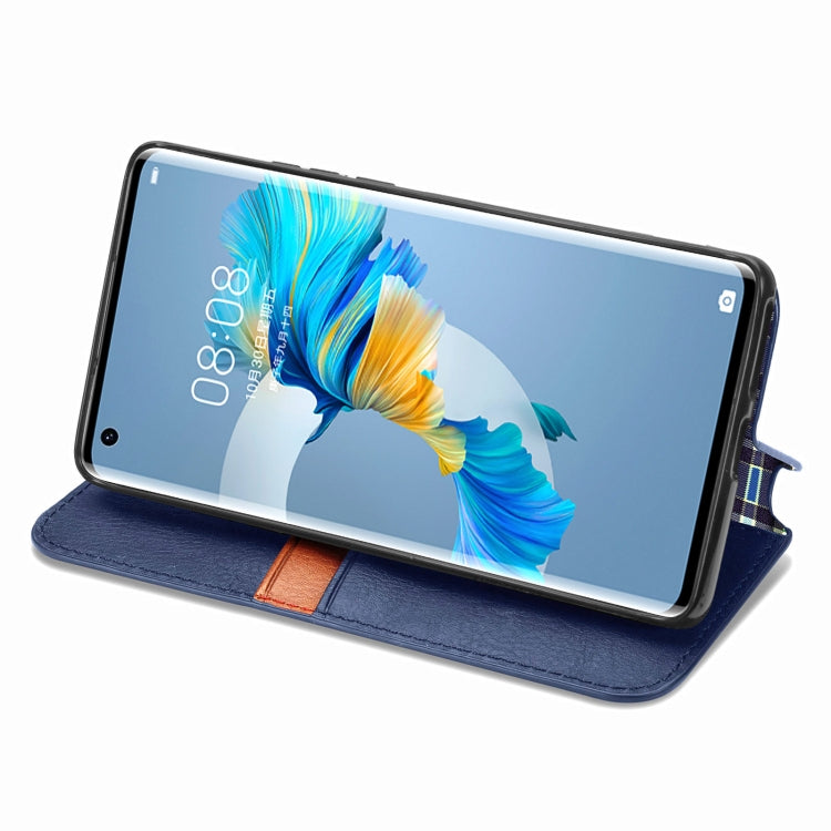 For Huawei Mate 40 Cubic Grid Pressed Horizontal Flip Magnetic PU Leather Case with Holder & Card Slots & Wallet