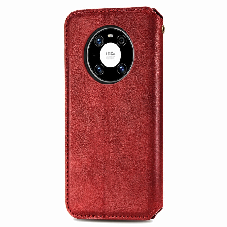 For Huawei Mate 40 Cubic Grid Pressed Horizontal Flip Magnetic PU Leather Case with Holder & Card Slots & Wallet