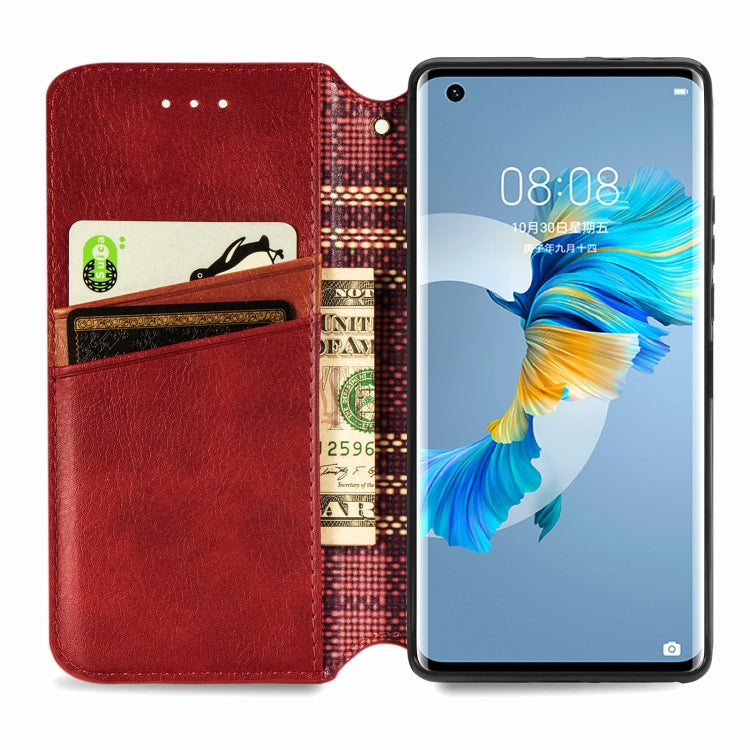 For Huawei Mate 40 Cubic Grid Pressed Horizontal Flip Magnetic PU Leather Case with Holder & Card Slots & Wallet