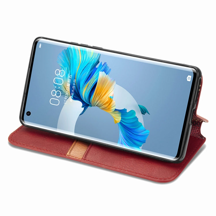 For Huawei Mate 40 Cubic Grid Pressed Horizontal Flip Magnetic PU Leather Case with Holder & Card Slots & Wallet