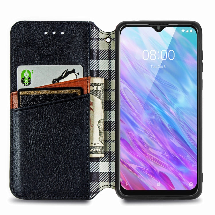 For ZTE Blade 20 Smart Cubic Grid Pressed Horizontal Flip Magnetic PU Leather Case with Holder & Card Slots & Wallet