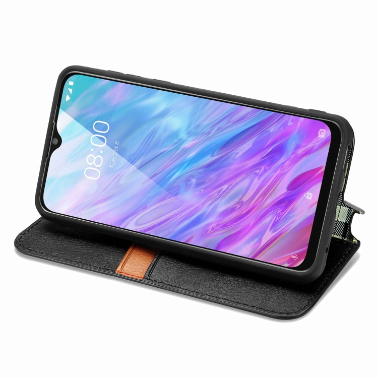 For ZTE Blade 20 Smart Cubic Grid Pressed Horizontal Flip Magnetic PU Leather Case with Holder & Card Slots & Wallet