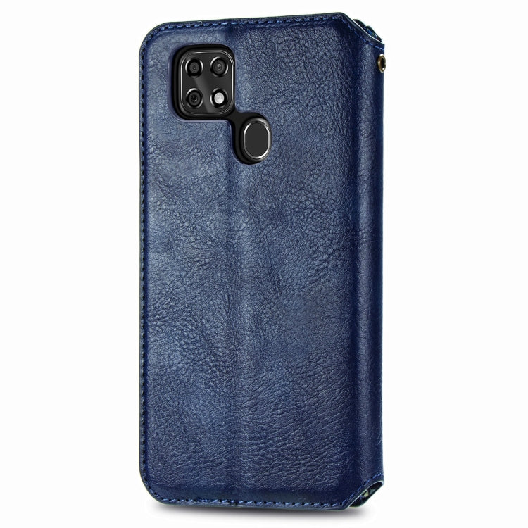 For ZTE Blade 20 Smart Cubic Grid Pressed Horizontal Flip Magnetic PU Leather Case with Holder & Card Slots & Wallet