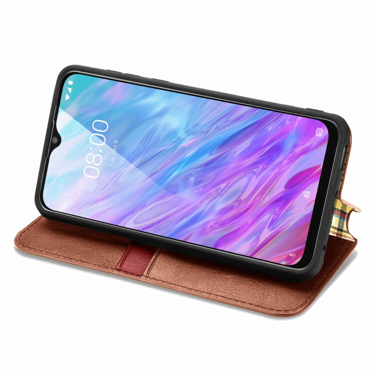 For ZTE Blade 20 Smart Cubic Grid Pressed Horizontal Flip Magnetic PU Leather Case with Holder & Card Slots & Wallet