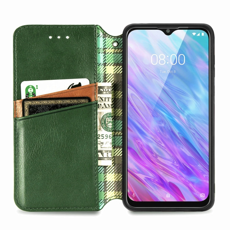 For ZTE Blade 20 Smart Cubic Grid Pressed Horizontal Flip Magnetic PU Leather Case with Holder & Card Slots & Wallet