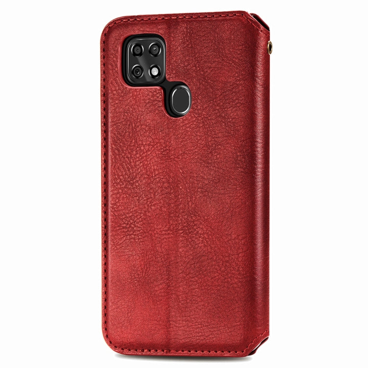 For ZTE Blade 20 Smart Cubic Grid Pressed Horizontal Flip Magnetic PU Leather Case with Holder & Card Slots & Wallet