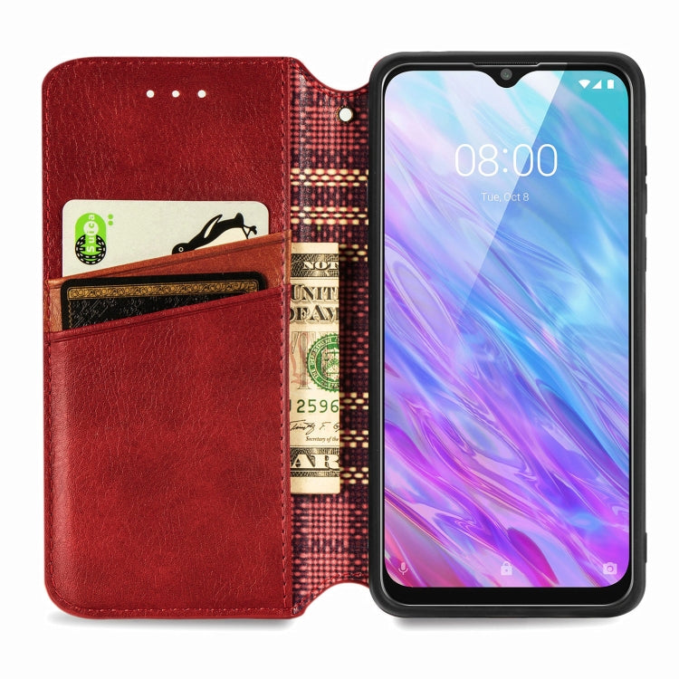 For ZTE Blade 20 Smart Cubic Grid Pressed Horizontal Flip Magnetic PU Leather Case with Holder & Card Slots & Wallet