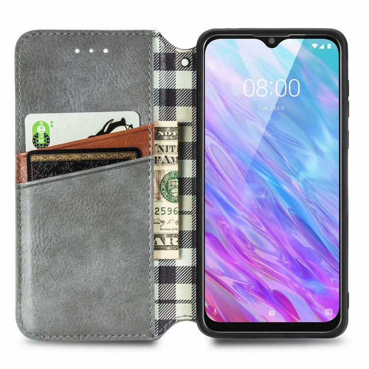 For ZTE Blade 20 Smart Cubic Grid Pressed Horizontal Flip Magnetic PU Leather Case with Holder & Card Slots & Wallet