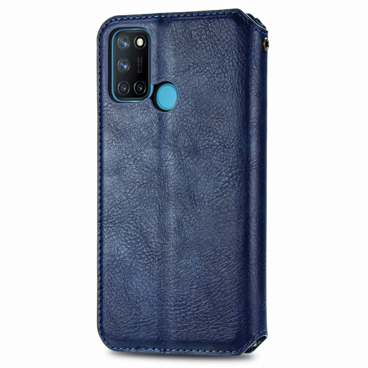 For OPPO Realme 7i / C17 Cubic Grid Pressed Horizontal Flip Magnetic PU Leather Case with Holder & Card Slots & Wallet
