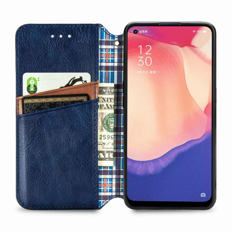 For OPPO Reno4 SE Cubic Grid Pressed Horizontal Flip Magnetic PU Leather Case with Holder & Card Slots & Wallet