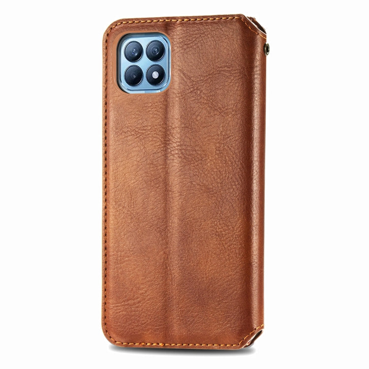 For OPPO Reno4 SE Cubic Grid Pressed Horizontal Flip Magnetic PU Leather Case with Holder & Card Slots & Wallet