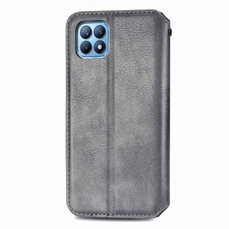 For OPPO Reno4 SE Cubic Grid Pressed Horizontal Flip Magnetic PU Leather Case with Holder & Card Slots & Wallet