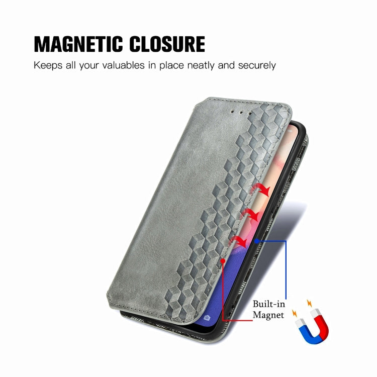 For OPPO Reno4 SE Cubic Grid Pressed Horizontal Flip Magnetic PU Leather Case with Holder & Card Slots & Wallet