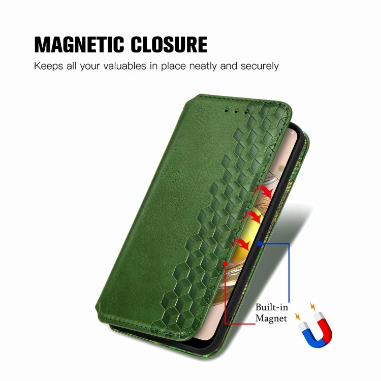 For LG K42 Cubic Grid Pressed Horizontal Flip Magnetic PU Leather Case with Holder & Card Slots & Wallet