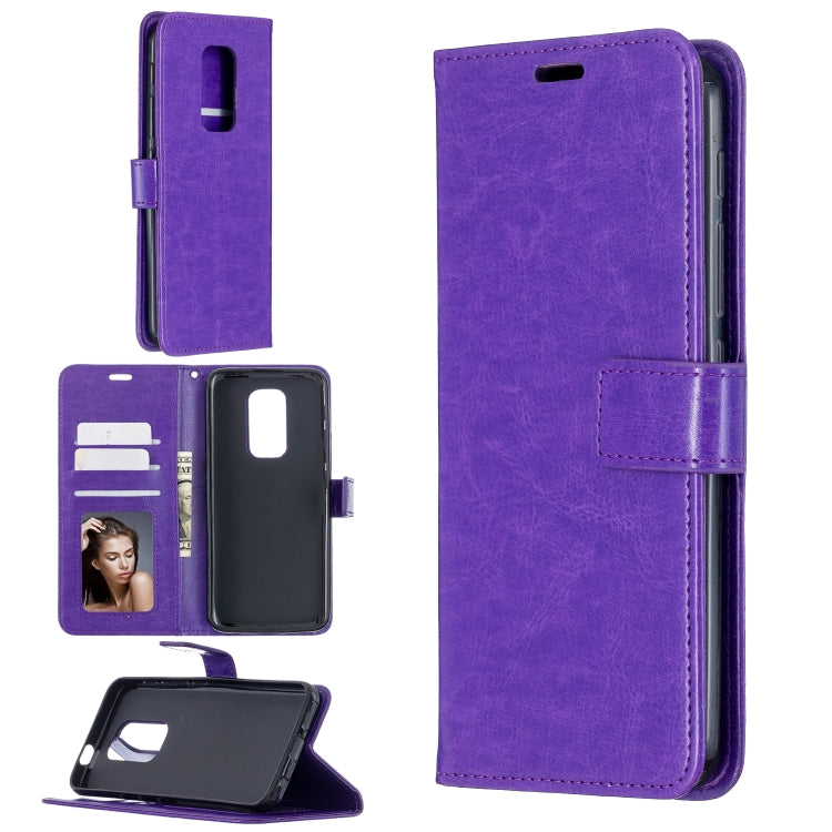 For Motorola MOTO G9 Play Crazy Horse Texture Horizontal Flip Leather Case with Holder & Card Slots & Wallet & Photo Frame
