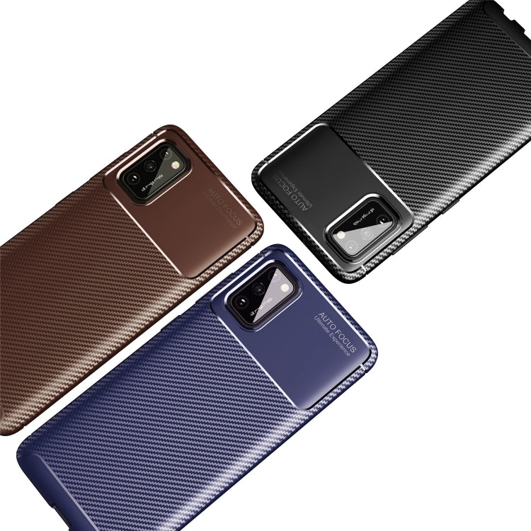 For Samsung Galaxy A02s 5G Carbon Fiber Texture Shockproof TPU Case