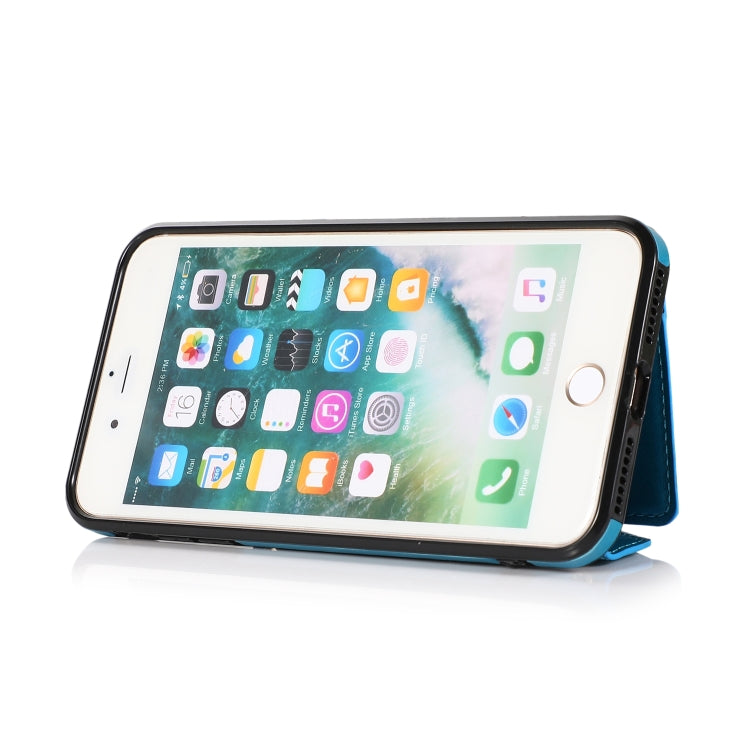For iPhone SE 2022 / SE 2020 / 8 / 7 Multi-functional Cross-body Card Bag TPU+PU Back Cover Case with Holder & Card Slot & Wallet