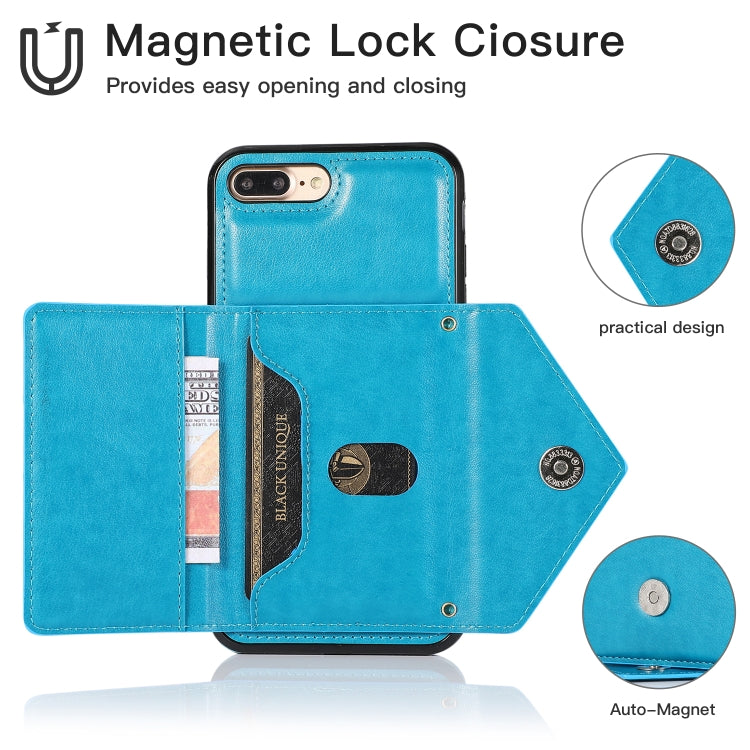 For iPhone SE 2022 / SE 2020 / 8 / 7 Multi-functional Cross-body Card Bag TPU+PU Back Cover Case with Holder & Card Slot & Wallet