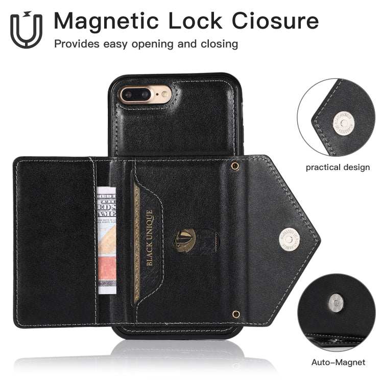Multi-functional Cross-body Card Bag TPU+PU Back Cover Case with Holder & Card Slot & Wallet For iPhone 8 Plus / 7 Plus