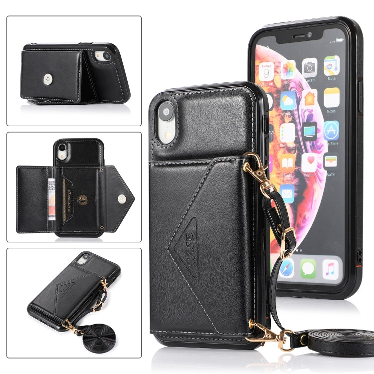 For iPhone X / XS Multi-functional Cross-body Card Bag TPU+PU Back Cover Case with Holder & Card Slot & Wallet