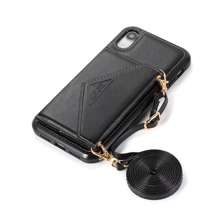 For iPhone X / XS Multi-functional Cross-body Card Bag TPU+PU Back Cover Case with Holder & Card Slot & Wallet
