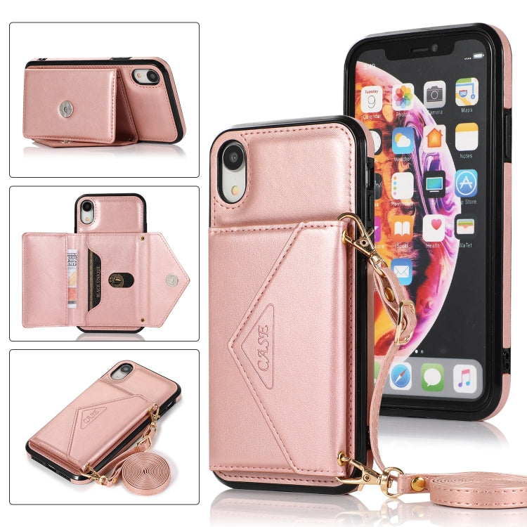 For iPhone X / XS Multi-functional Cross-body Card Bag TPU+PU Back Cover Case with Holder & Card Slot & Wallet