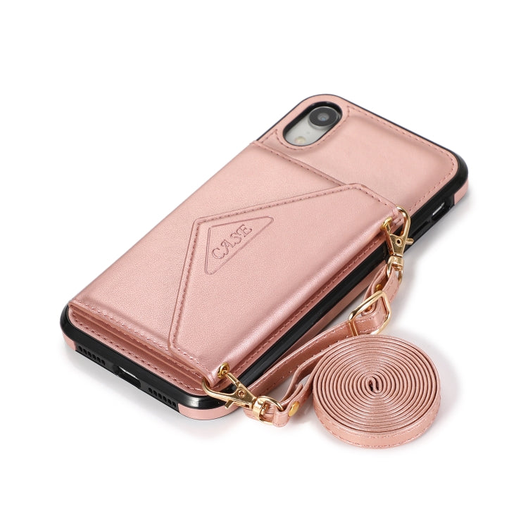 For iPhone X / XS Multi-functional Cross-body Card Bag TPU+PU Back Cover Case with Holder & Card Slot & Wallet