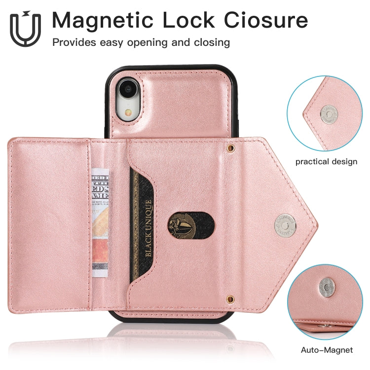For iPhone X / XS Multi-functional Cross-body Card Bag TPU+PU Back Cover Case with Holder & Card Slot & Wallet
