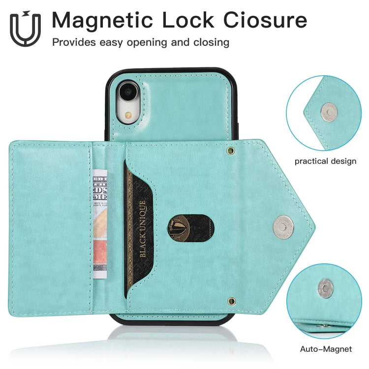 For iPhone X / XS Multi-functional Cross-body Card Bag TPU+PU Back Cover Case with Holder & Card Slot & Wallet