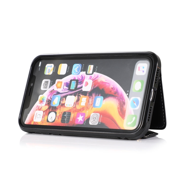 For iPhone XR Multi-functional Cross-body Card Bag TPU+PU Back Cover Case with Holder & Card Slot & Wallet