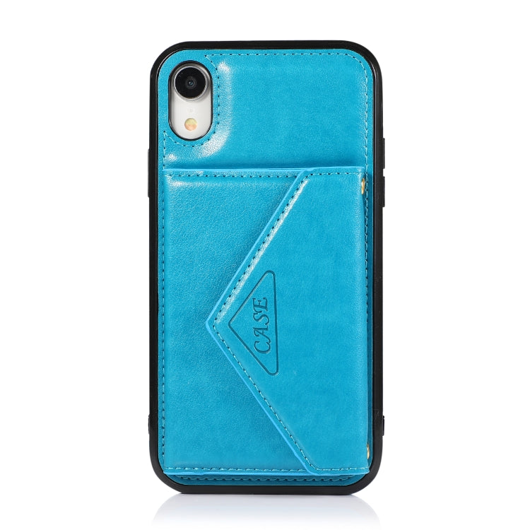 For iPhone XR Multi-functional Cross-body Card Bag TPU+PU Back Cover Case with Holder & Card Slot & Wallet