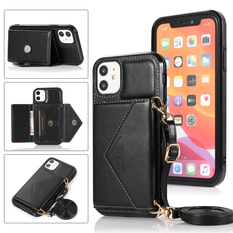 For iPhone 11 Pro Multi-functional Cross-body Card Bag TPU+PU Back Cover Case with Holder & Card Slot & Wallet