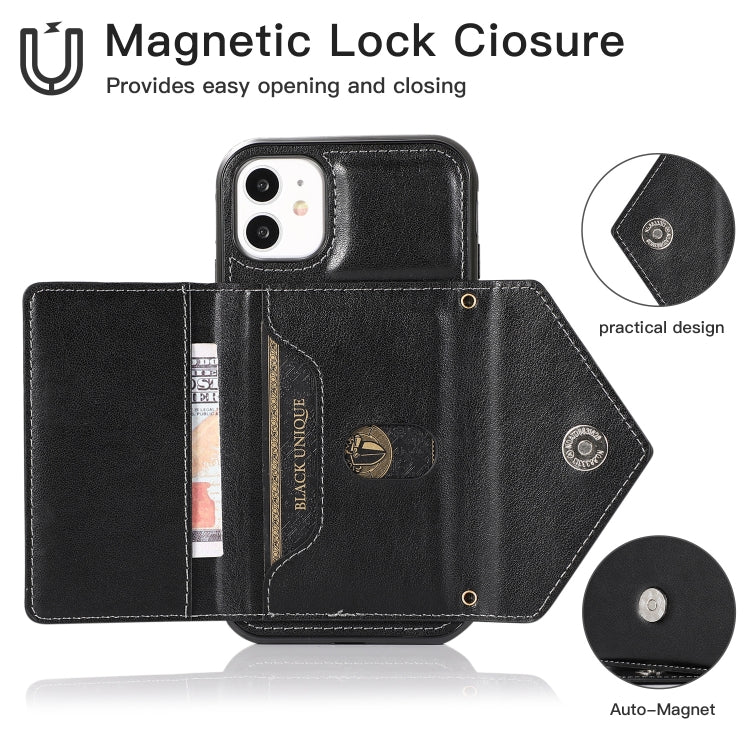For iPhone 11 Pro Max Multi-functional Cross-body Card Bag TPU+PU Back Cover Case with Holder & Card Slot & Wallet