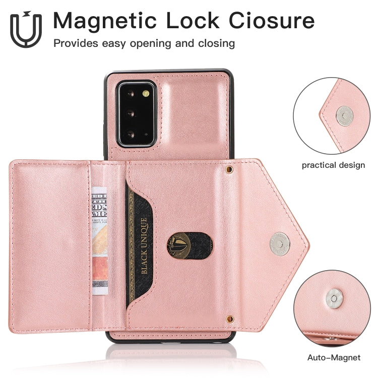 For Samsung Galaxy Note20 Multi-functional Cross-body Card Bag TPU+PU Back Cover Case with Holder & Card Slot & Wallet