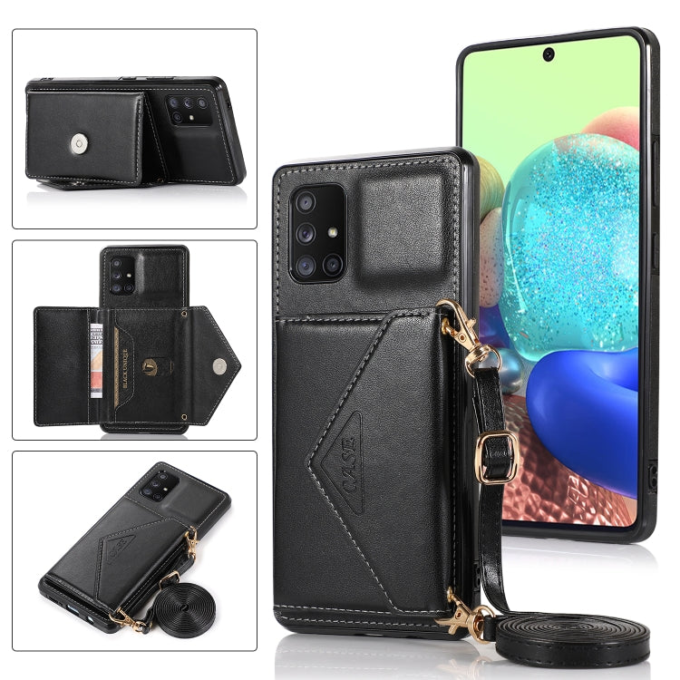 For Samsung Galaxy A71 4G Multi-functional Cross-body Card Bag TPU+PU Back Cover Case with Holder & Card Slot & Wallet