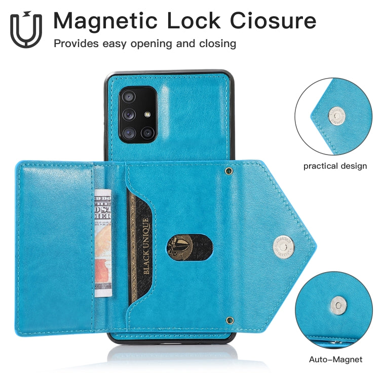 For Samsung Galaxy A71 4G Multi-functional Cross-body Card Bag TPU+PU Back Cover Case with Holder & Card Slot & Wallet