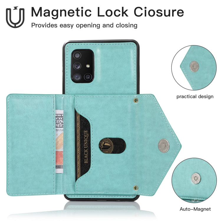 For Samsung Galaxy A31 Multi-functional Cross-body Card Bag TPU+PU Back Cover Case with Holder & Card Slot & Wallet
