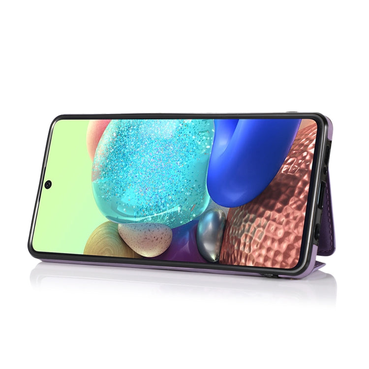 For Samsung Galaxy M31 Multi-functional Cross-body Card Bag TPU+PU Back Cover Case with Holder & Card Slot & Wallet
