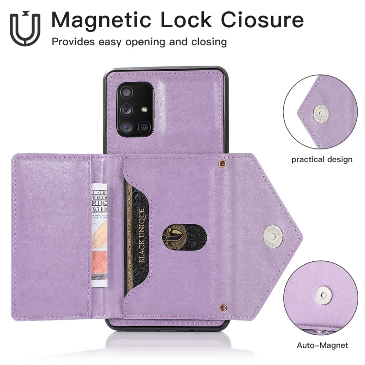 For Samsung Galaxy A11 EU Multi-functional Cross-body Card Bag TPU+PU Back Cover Case with Holder & Card Slot & Wallet