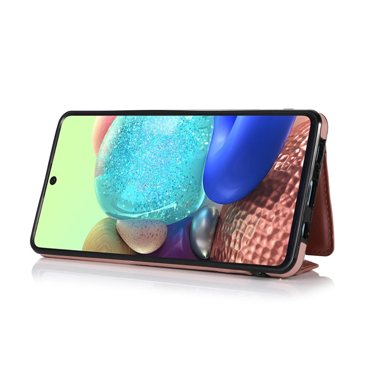 For Samsung Galaxy A41 Multi-functional Cross-body Card Bag TPU+PU Back Cover Case with Holder & Card Slot & Wallet