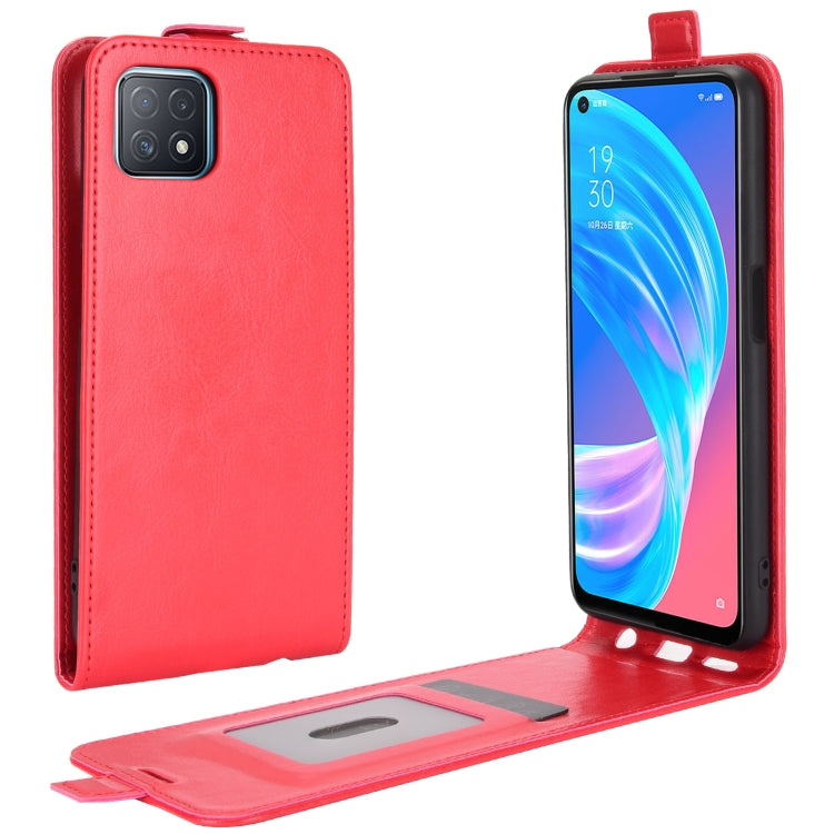 For OPPO A72 / A73 5G R64 Texture Single Vertical Flip Leather Protective Case with Card Slots & Photo Frame