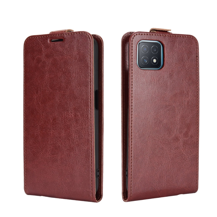 For OPPO A72 / A73 5G R64 Texture Single Vertical Flip Leather Protective Case with Card Slots & Photo Frame