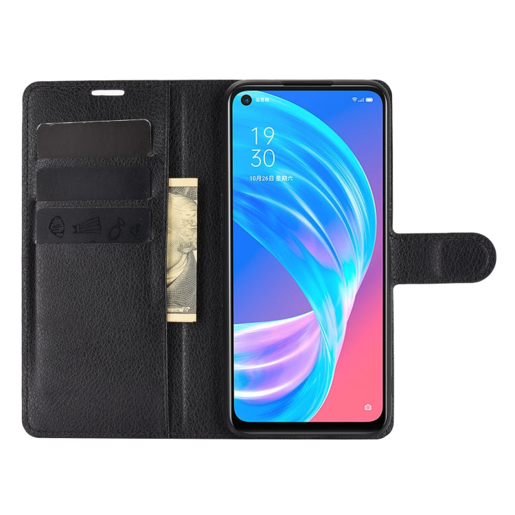 For OPPO A72 / A73 5G Litchi Texture Horizontal Flip Protective Case with Holder & Card Slots & Wallet
