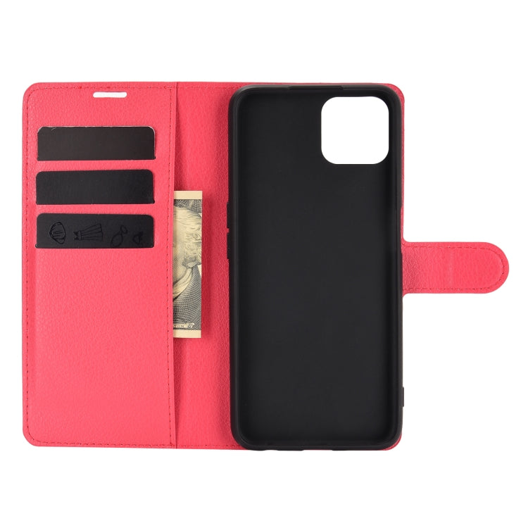 For OPPO A72 / A73 5G Litchi Texture Horizontal Flip Protective Case with Holder & Card Slots & Wallet