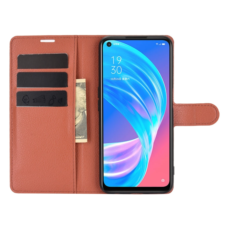 For OPPO A72 / A73 5G Litchi Texture Horizontal Flip Protective Case with Holder & Card Slots & Wallet