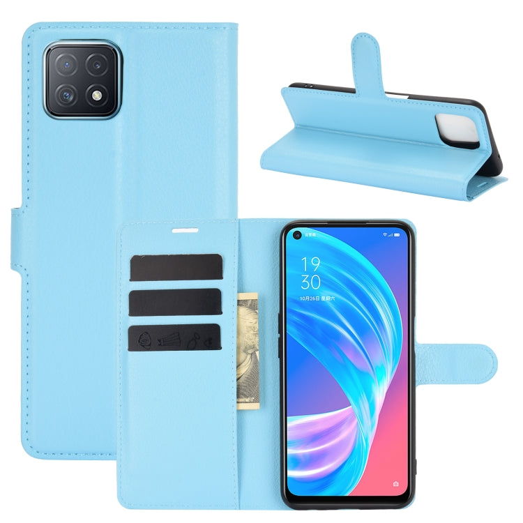 For OPPO A72 / A73 5G Litchi Texture Horizontal Flip Protective Case with Holder & Card Slots & Wallet