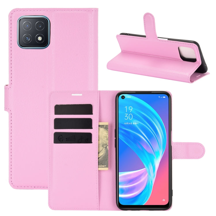 For OPPO A72 / A73 5G Litchi Texture Horizontal Flip Protective Case with Holder & Card Slots & Wallet
