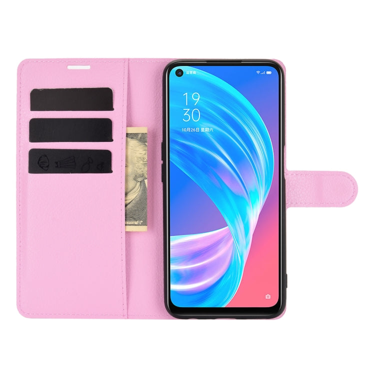 For OPPO A72 / A73 5G Litchi Texture Horizontal Flip Protective Case with Holder & Card Slots & Wallet