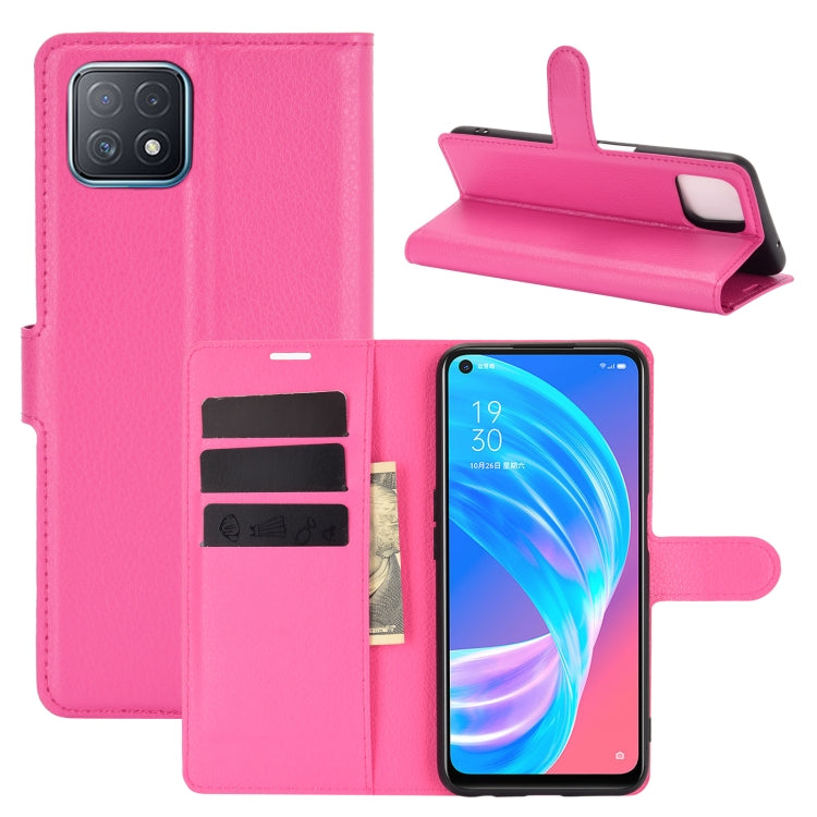 For OPPO A72 / A73 5G Litchi Texture Horizontal Flip Protective Case with Holder & Card Slots & Wallet