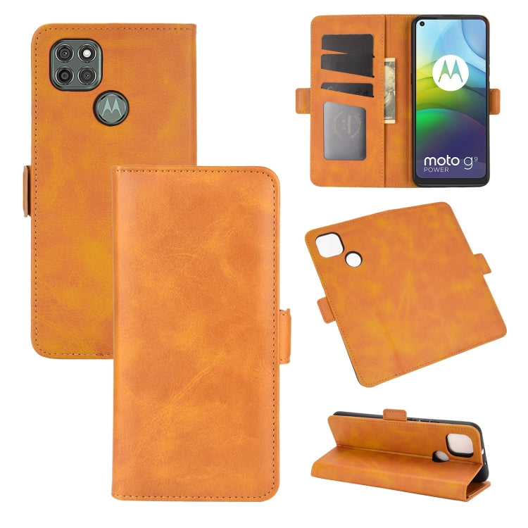 For Motorola Moto G9 Power Dual-side Magnetic Buckle Horizontal Flip Leather Case with Holder & Card Slots & Wallet